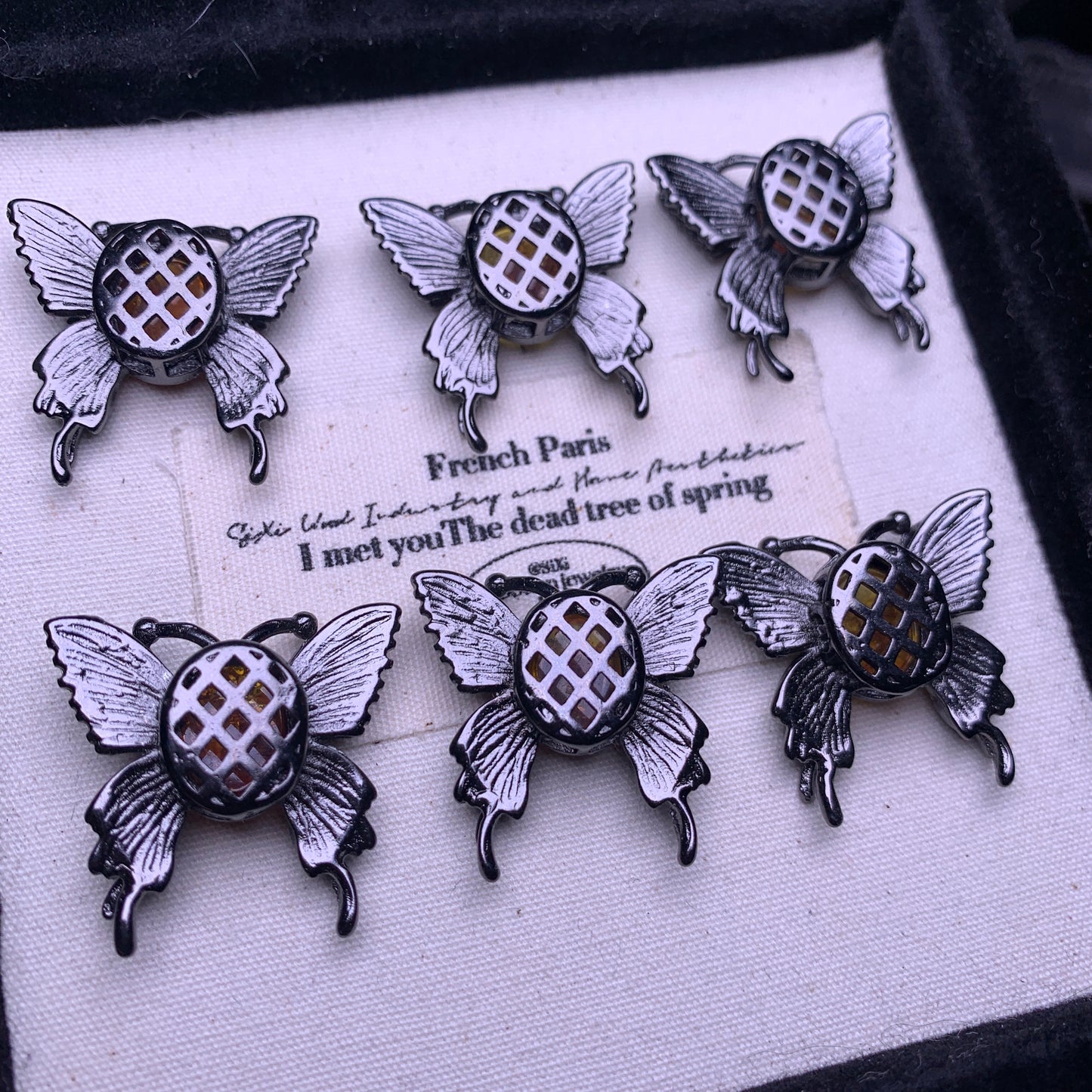 【Amber】piebald amber butterfly box