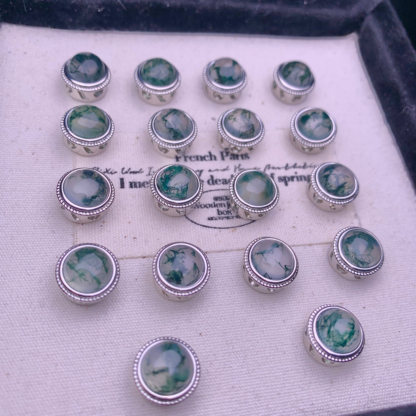 【Moss agate】Round box