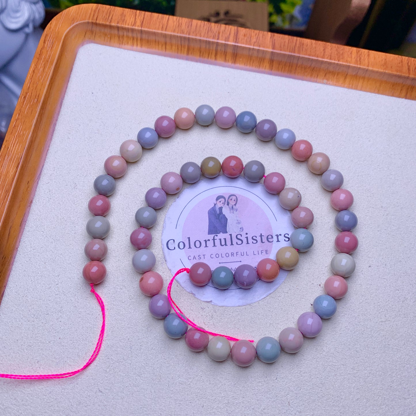 Alashan agate macaroon color strand 8mm [longth 40cm]