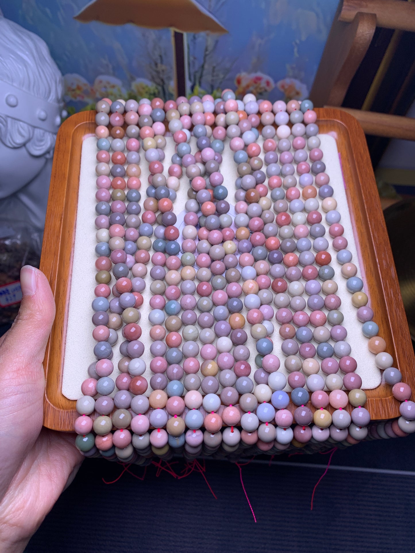 Alashan agate macaroon color strand 8mm [longth 40cm]