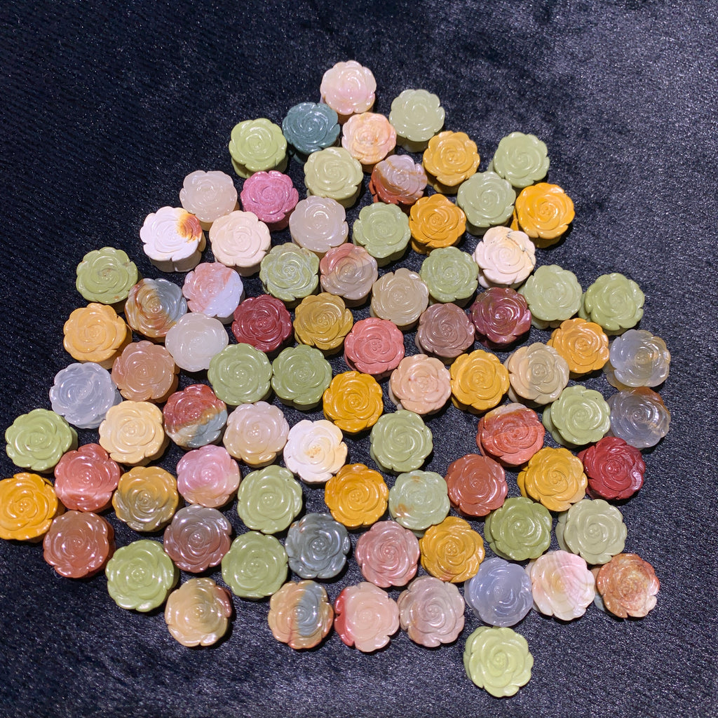 Natural Alashan Agate Double Sided Flower charms
