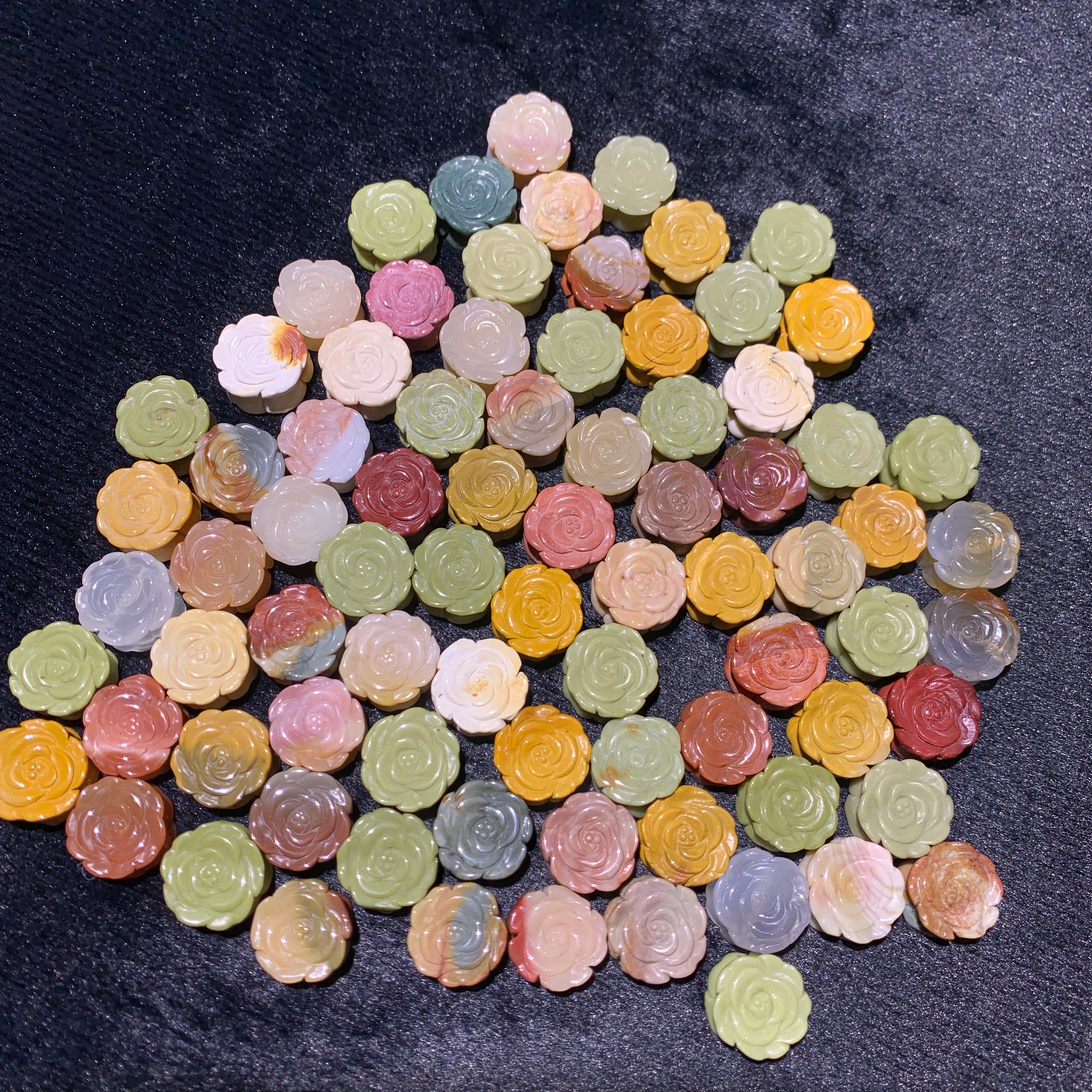 Natural Alashan Agate Double Sided Flower charms