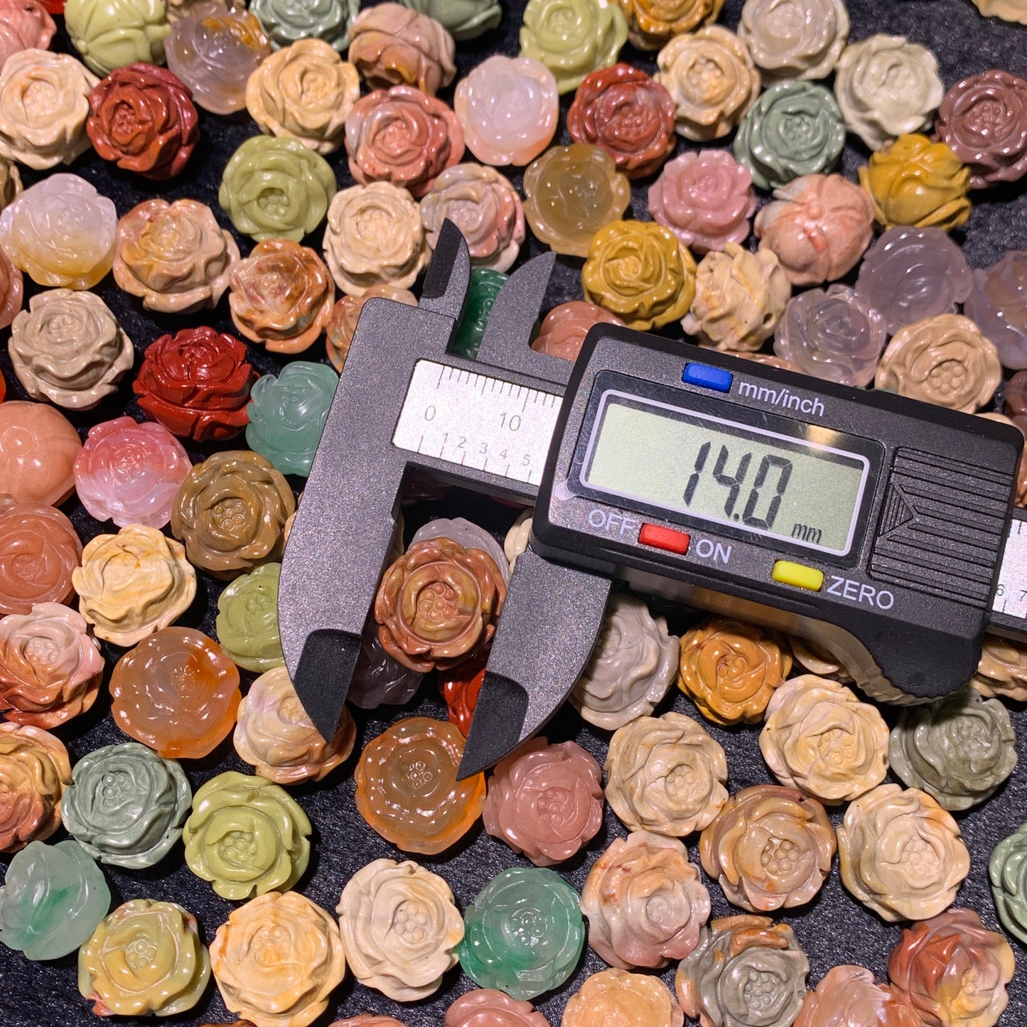 Natural Alashan Agate Camellia flower charms