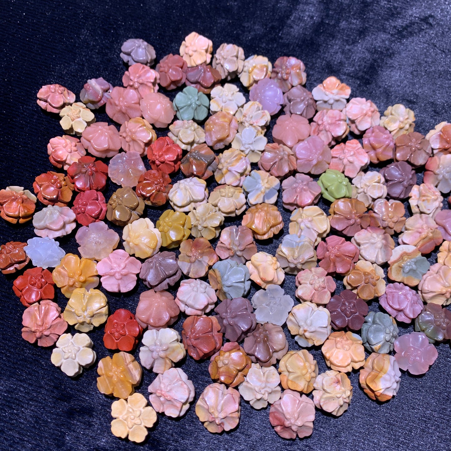 Natural Alashan agate Mandala Flower charms