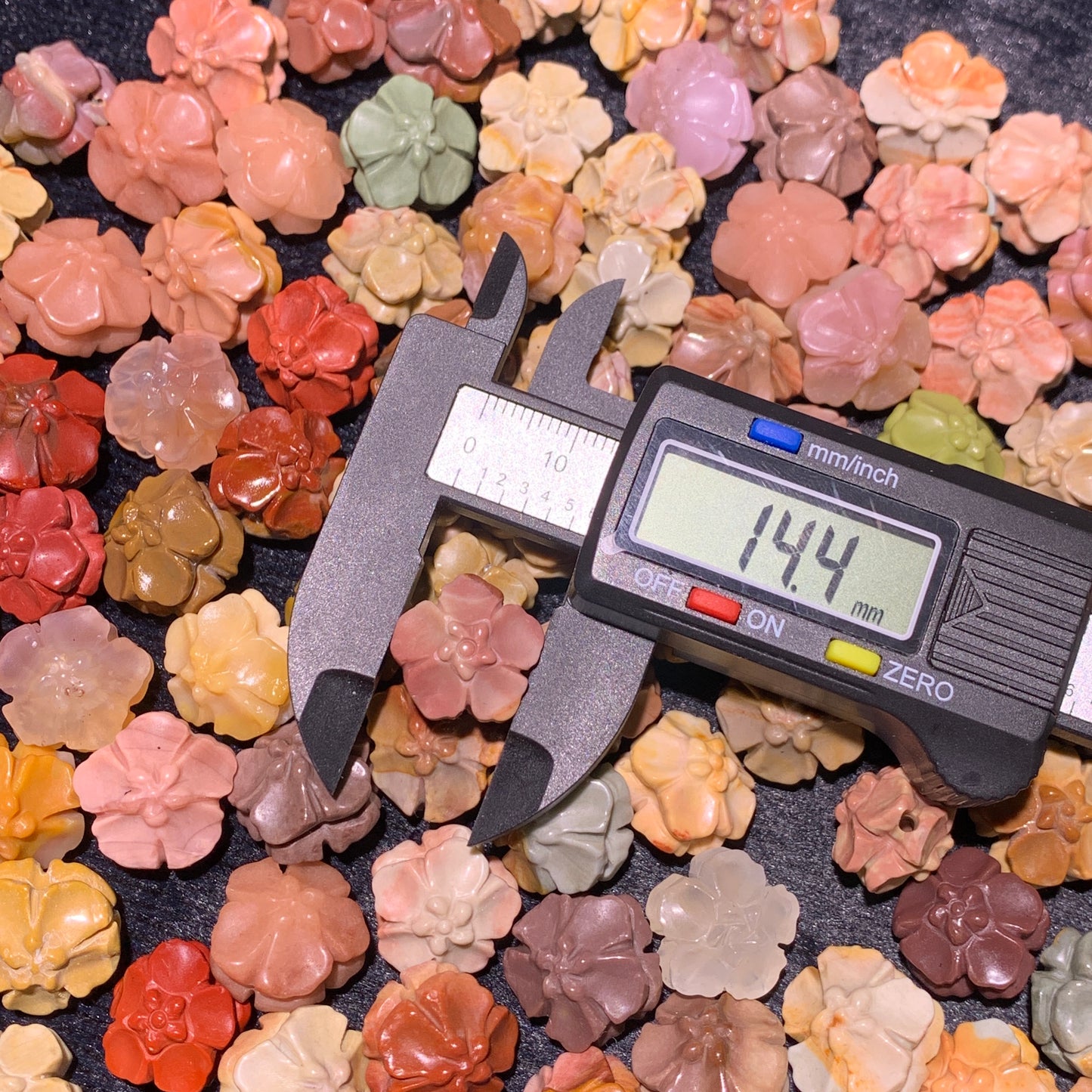 Natural Alashan agate Mandala Flower charms