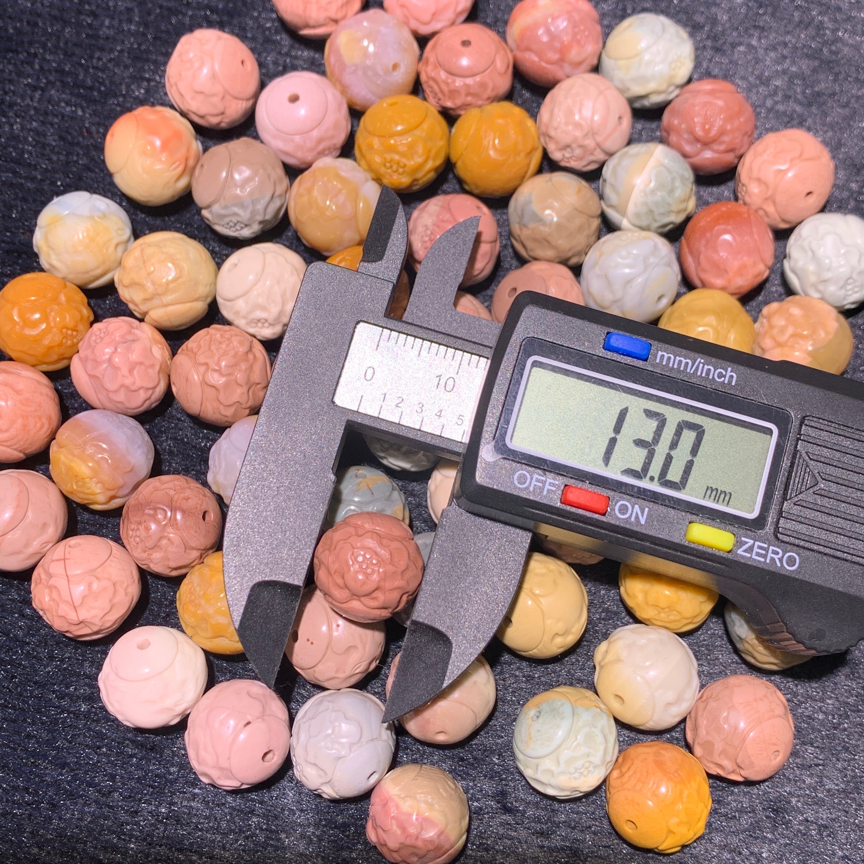 Natural Alashan Agate Peony charms