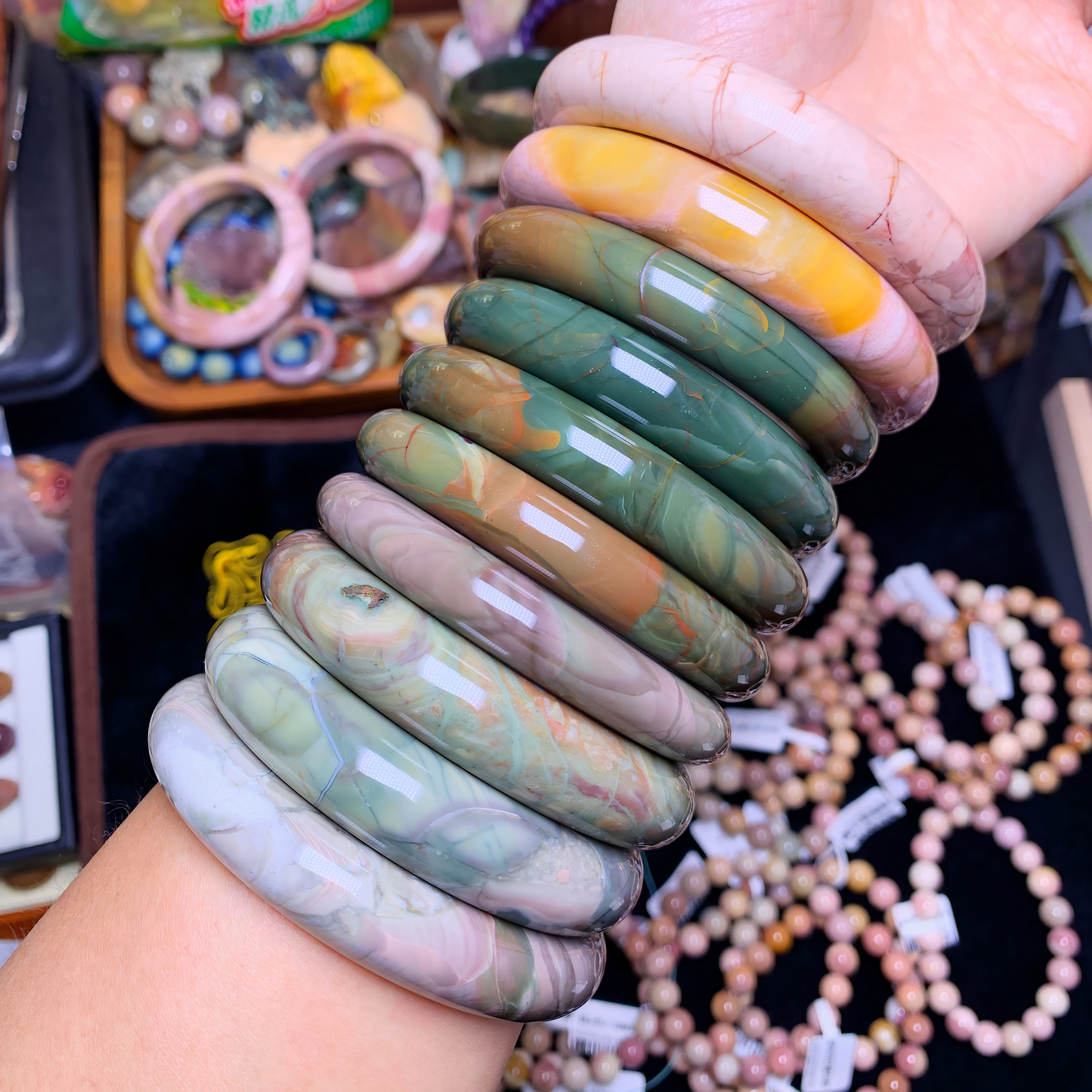 Alashan agate bangles