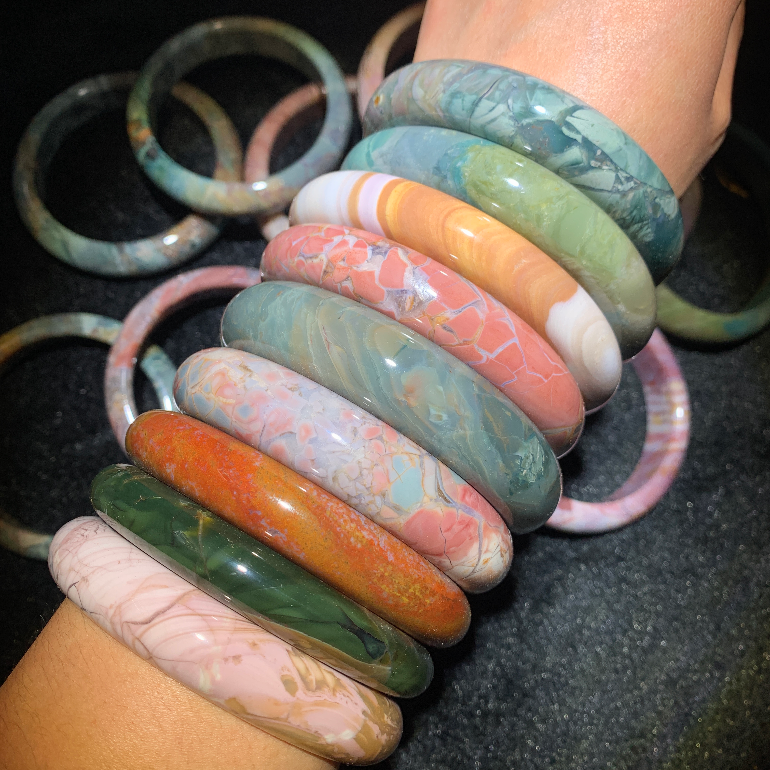 Alashan agate bangles
