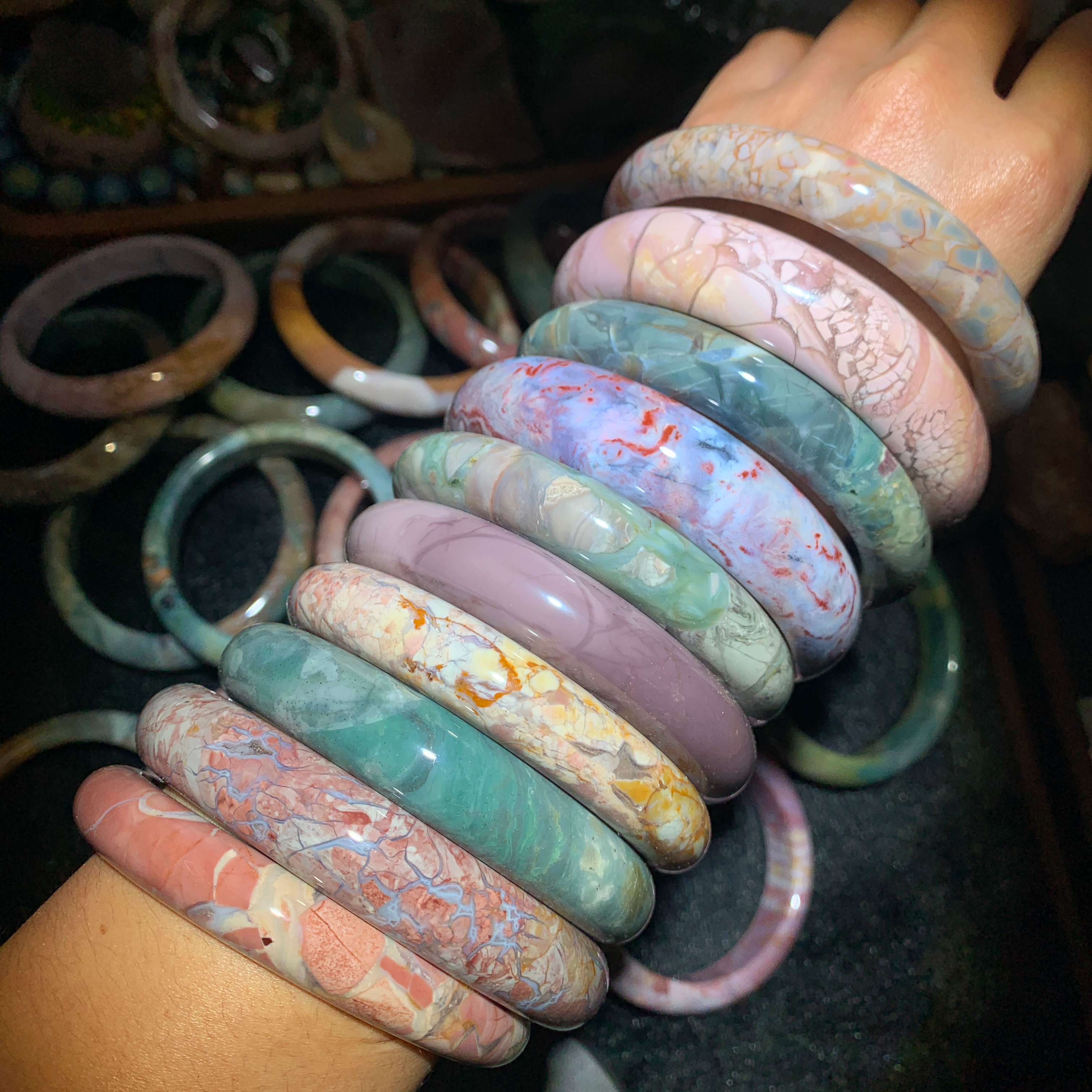 Alashan agate bangles