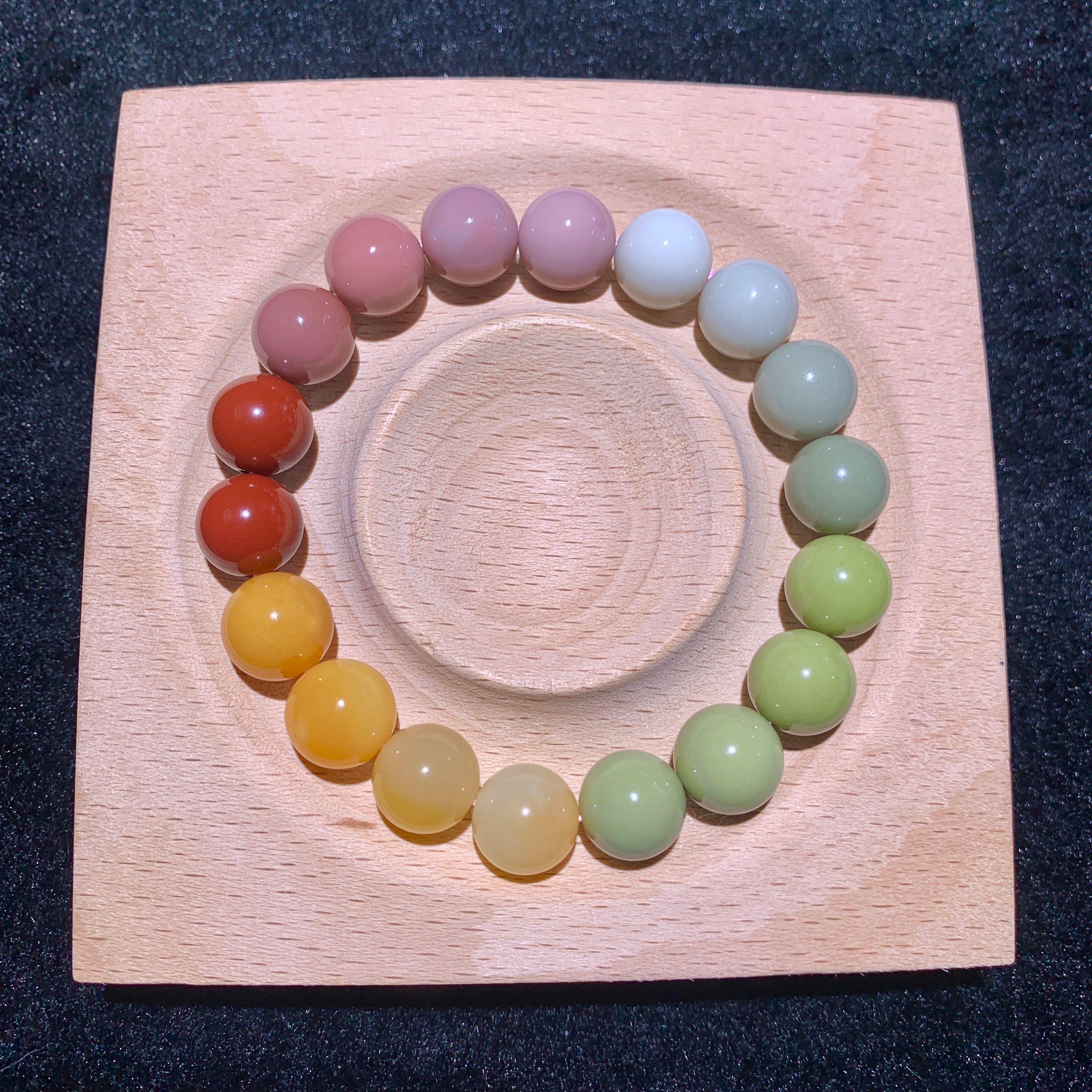 【als-br23】Alashan Agate Rainbow bracelets 8mm,9mm,10mm,11mm