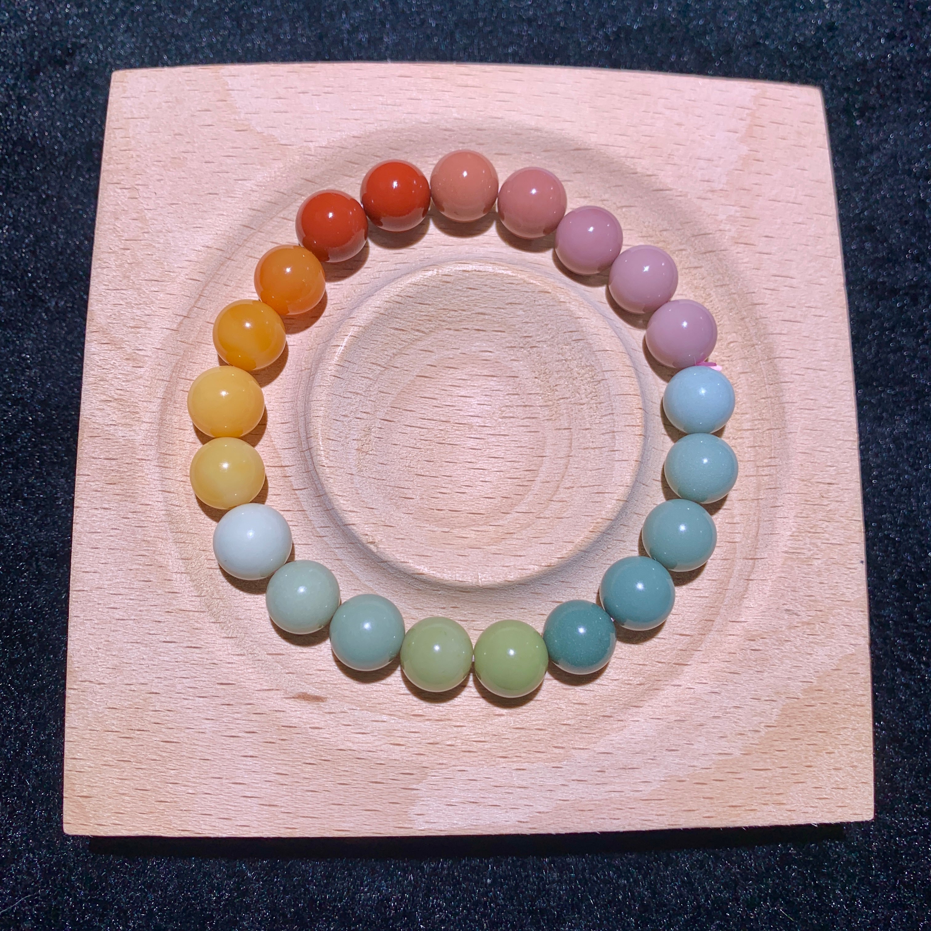 【als-br23】Alashan Agate Rainbow bracelets 8mm,9mm,10mm,11mm