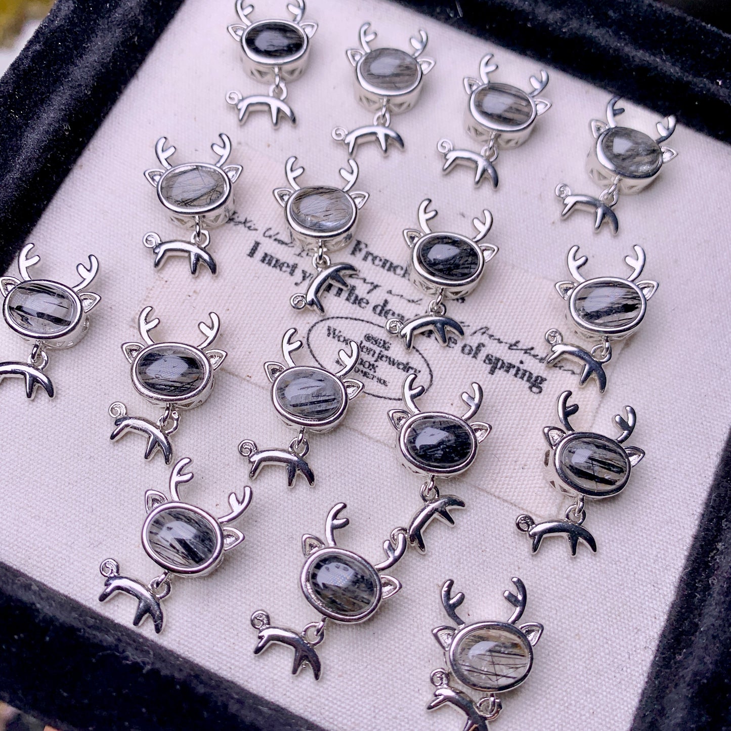 【Black Rutilated Quartz】deer box 20mm