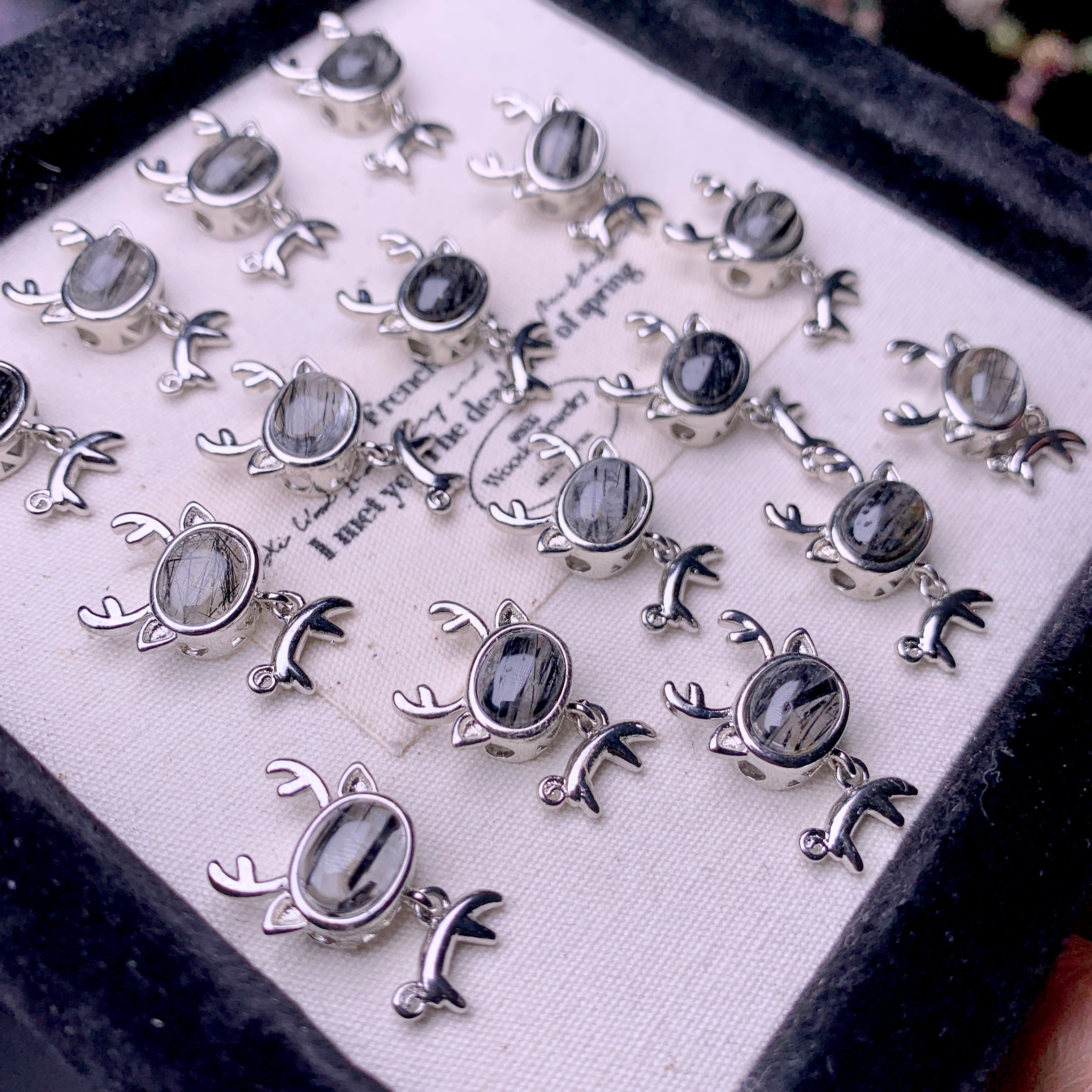 【Black Rutilated Quartz】deer box 20mm