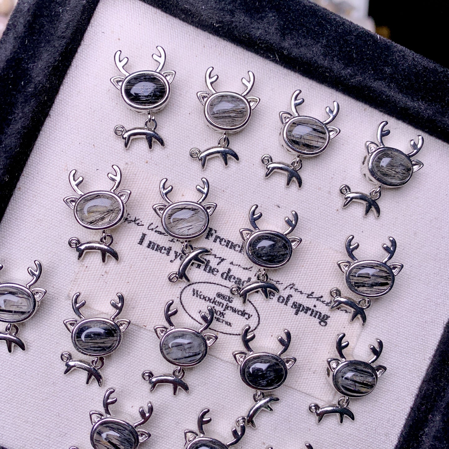 【Black Rutilated Quartz】deer box 20mm