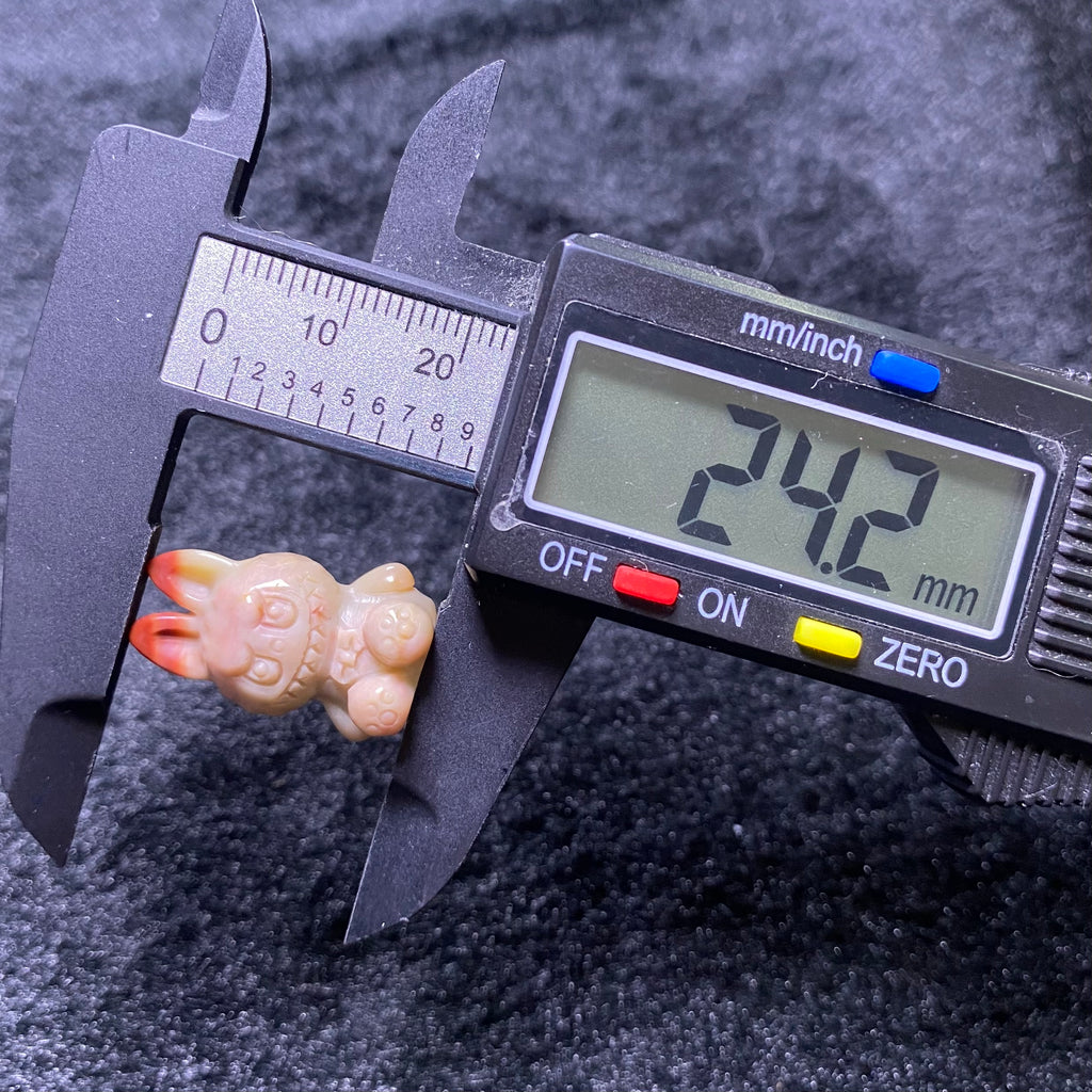 Natural Alashan Agate labubu carved charms