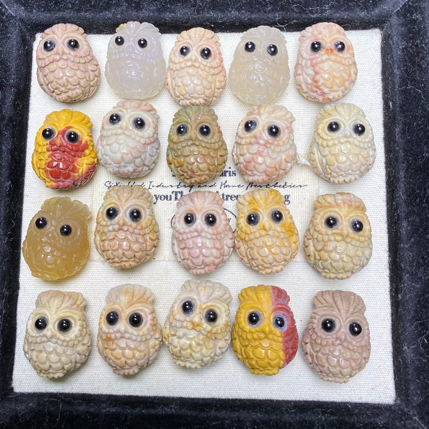 Natural Alashan Agate Carved charms Owl