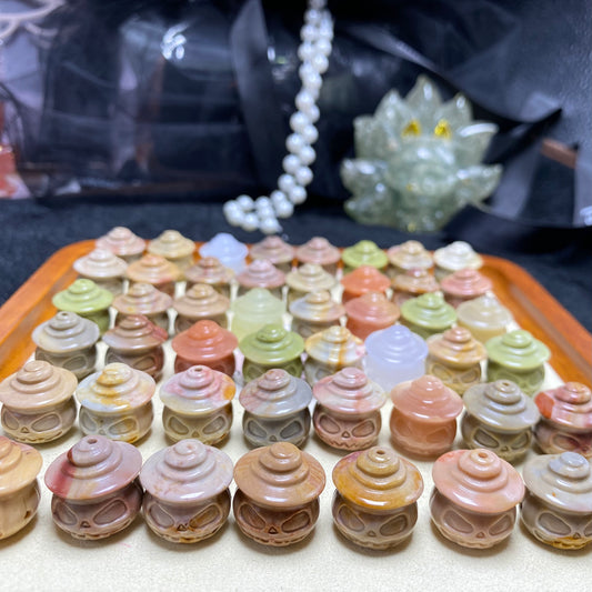 Natural Alashan Agate Pumpkin Carved charms