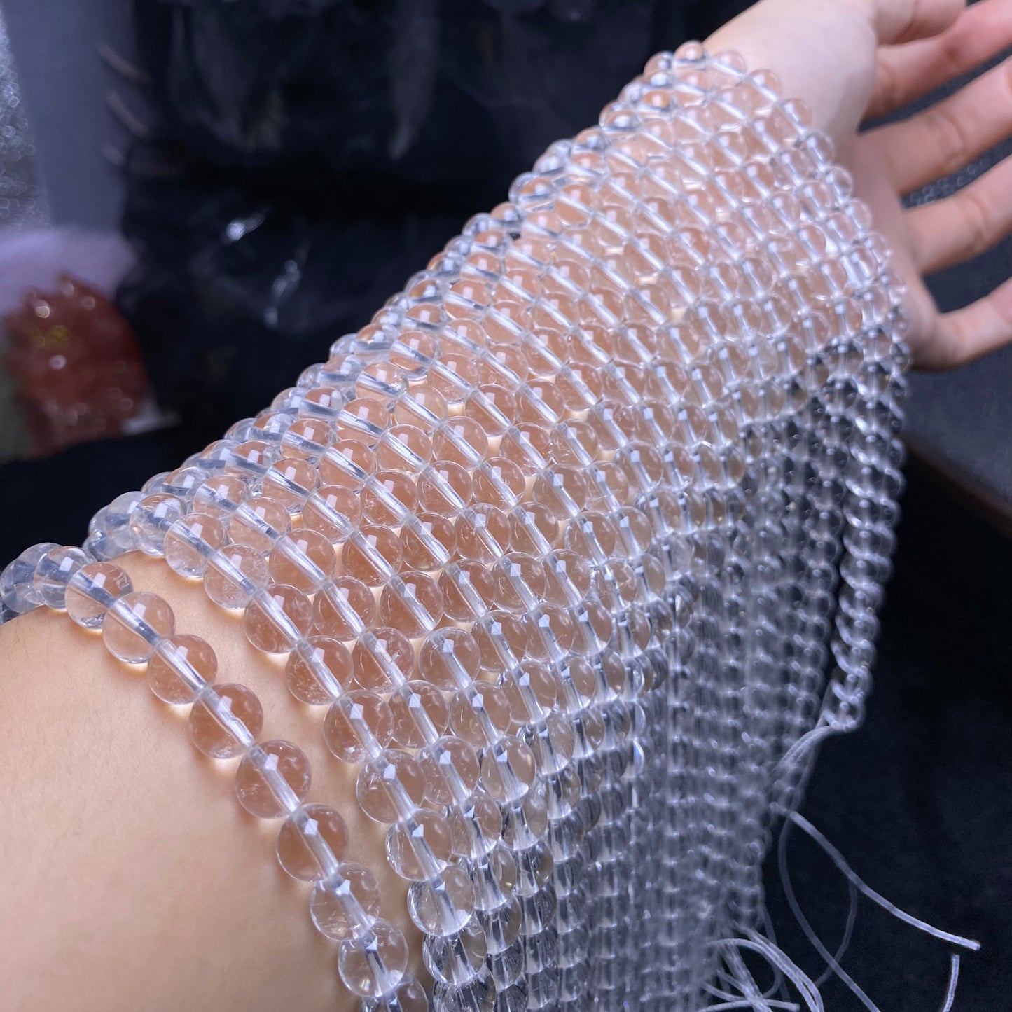 A+ clear quartz strands