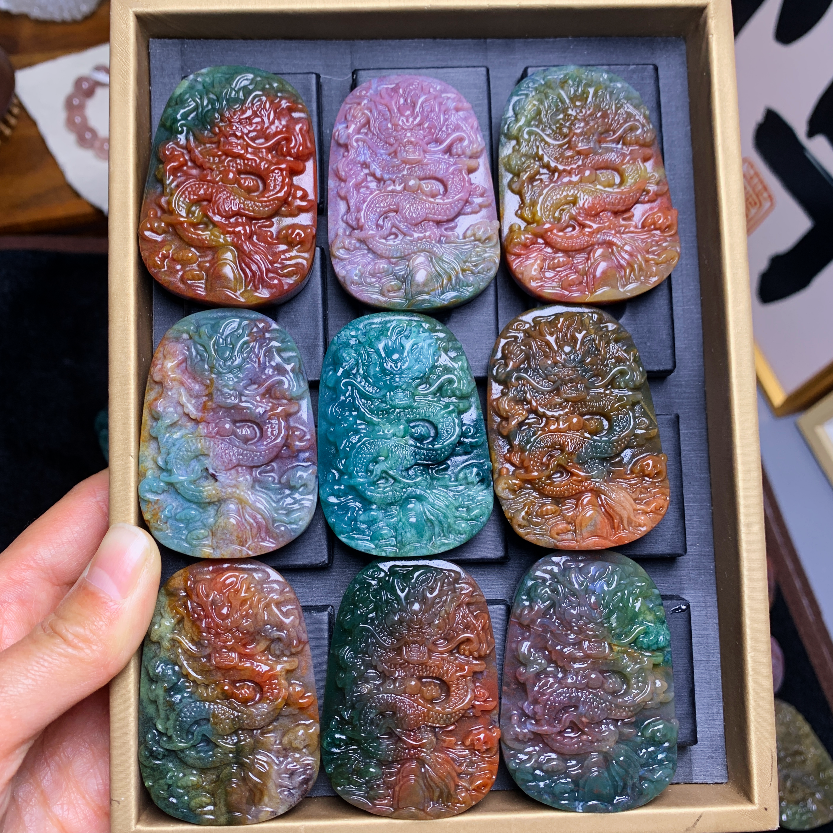 Dragon pendants【ocean jasper & polychrome】