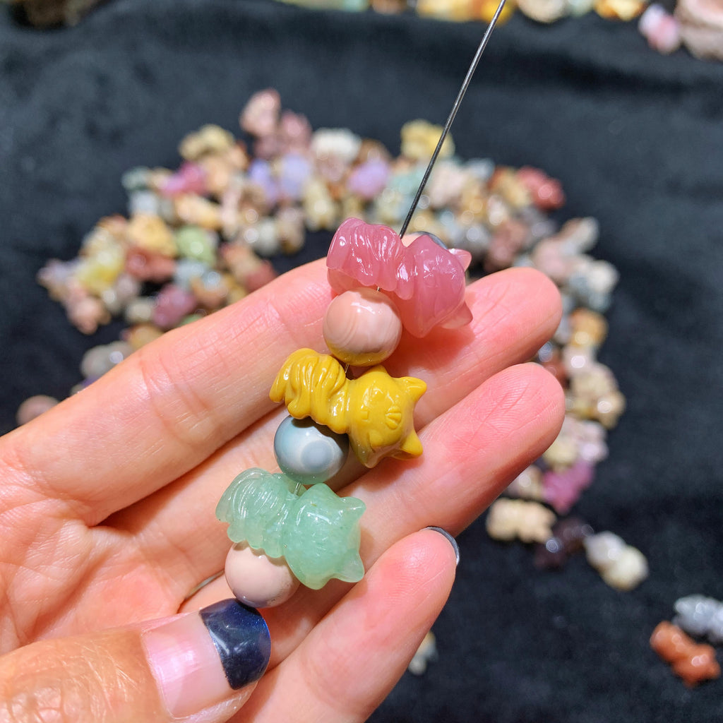 【5PCS】Alashan Agate Fox beads
