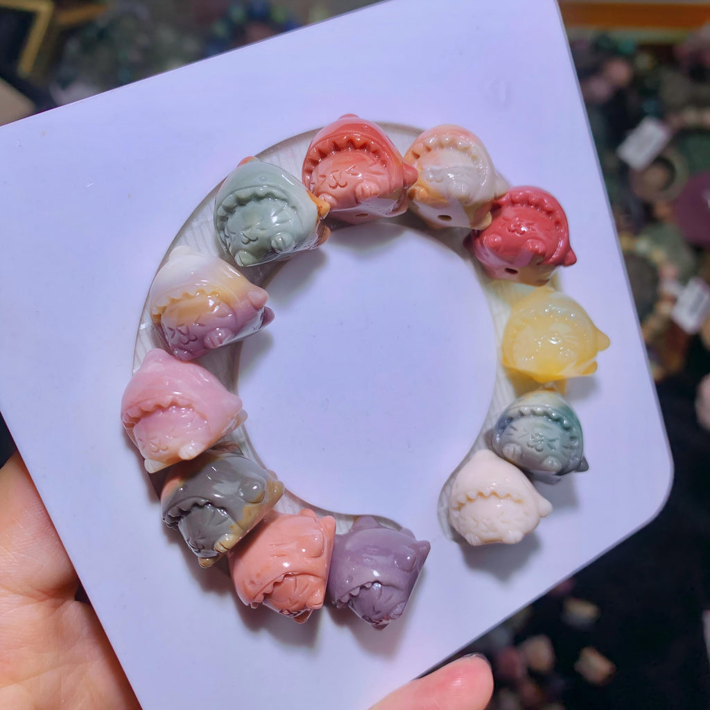 【5PCS】Alashan Agate Shark Kitty