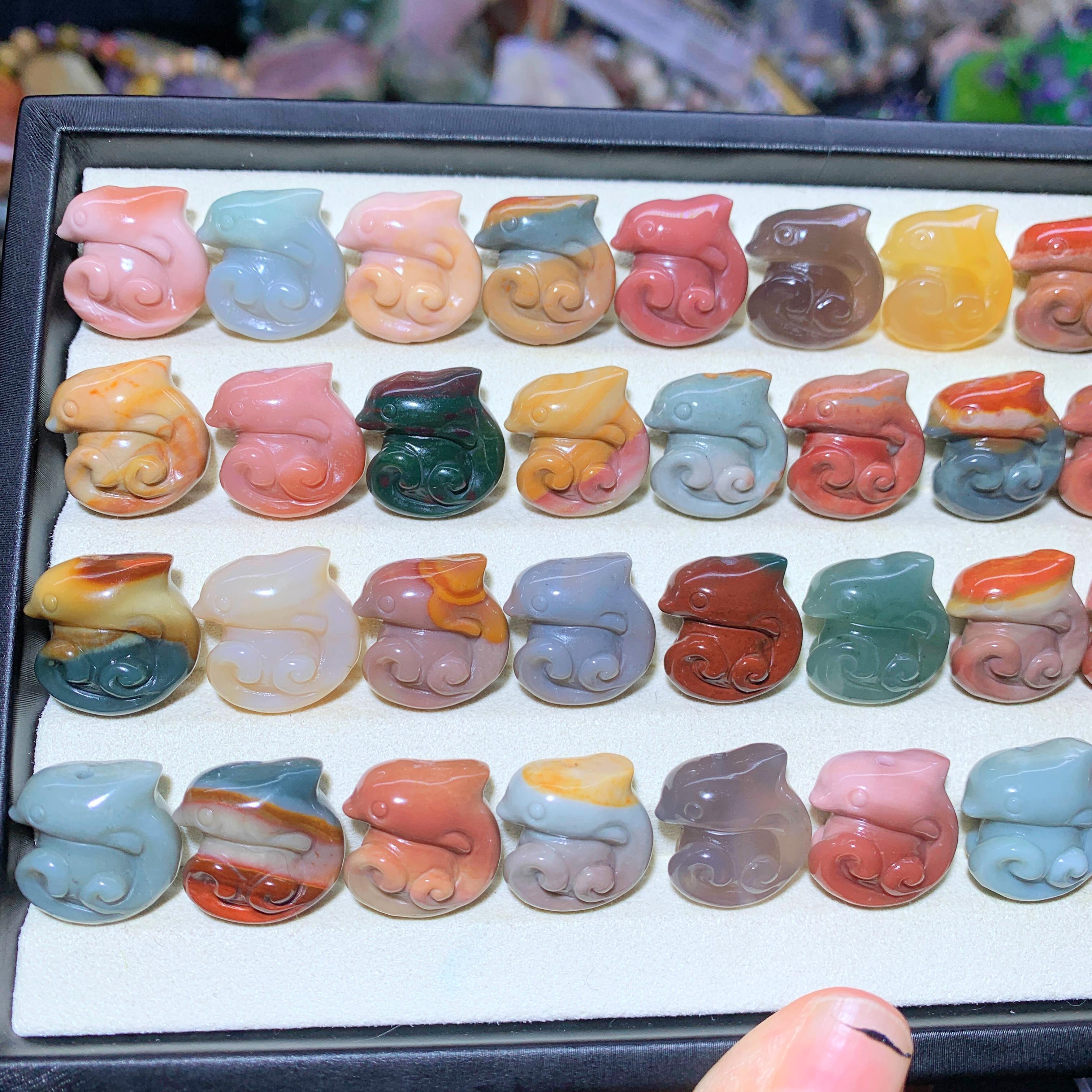 【5PCS】Alashan Agate dolphin
