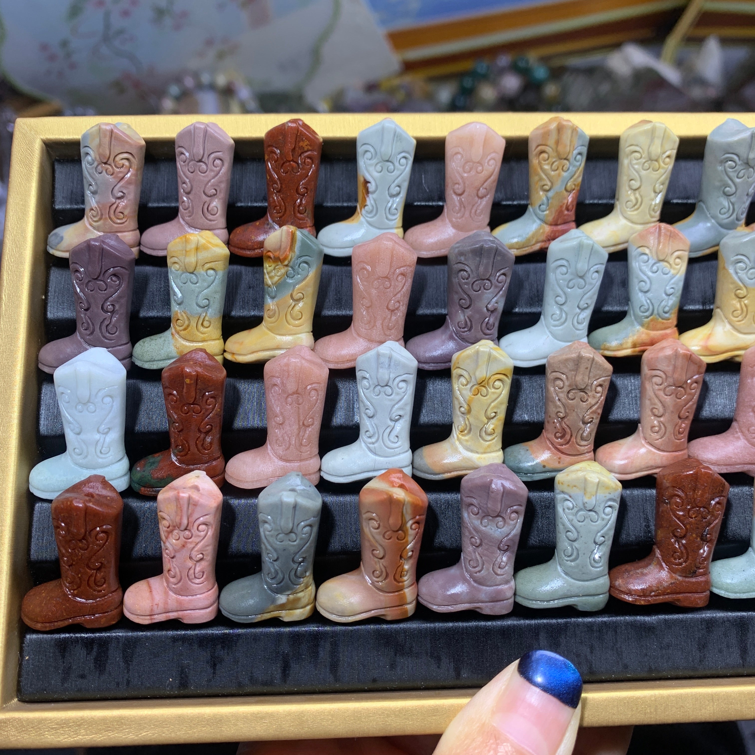 【5PCS】Alashan Agate cow boots