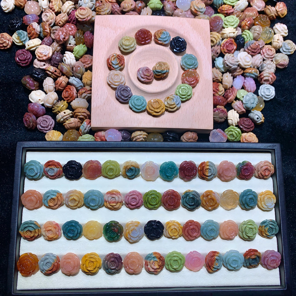 【5PCS】Alashan agate rose flowers