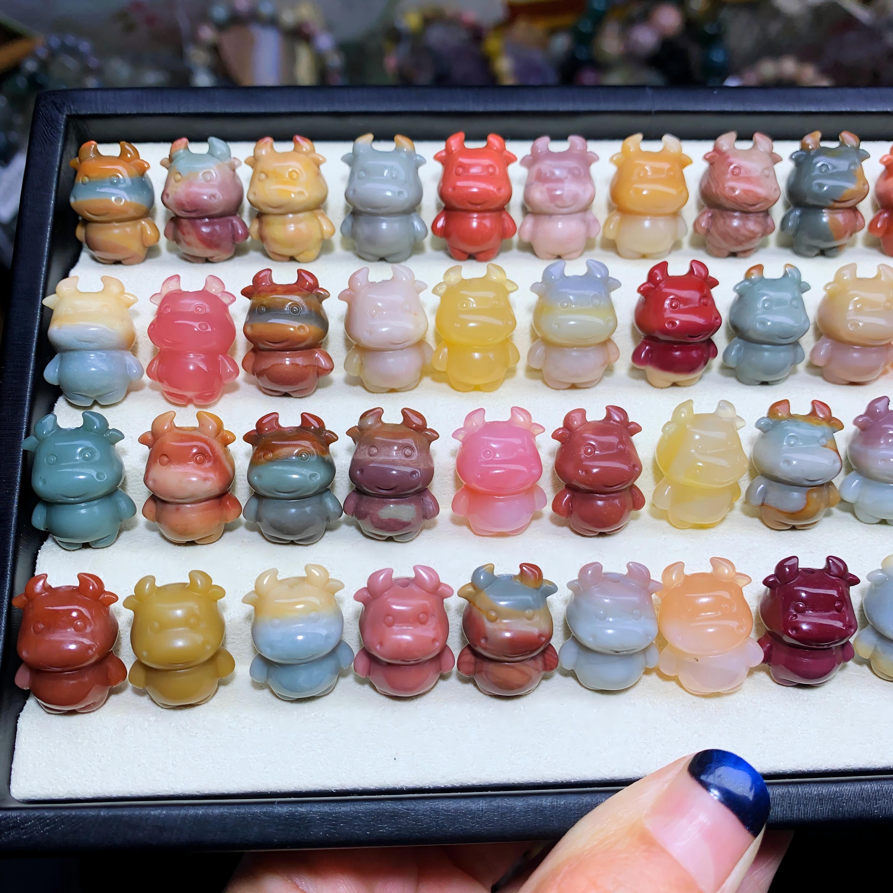 【5PCS】 Alashan Agate Cow