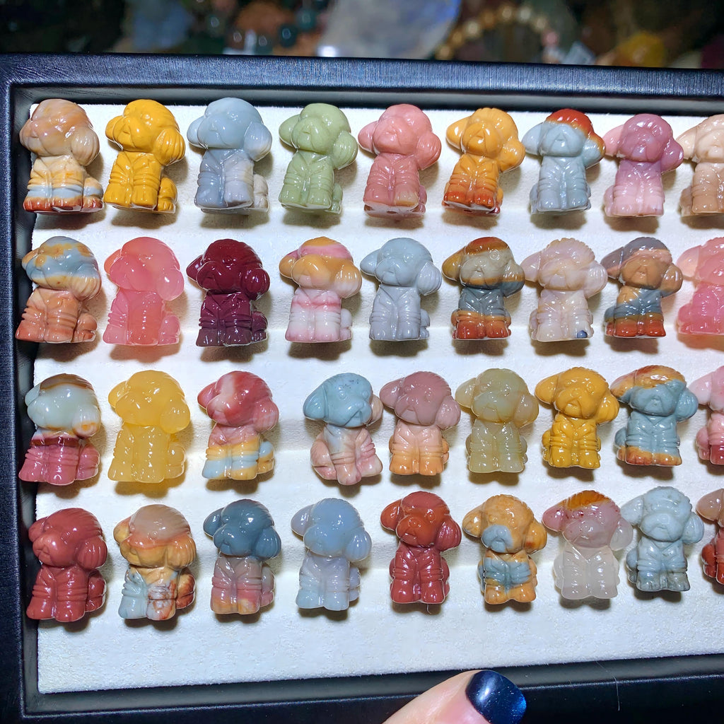 【5PCS】Alashan Agate Puppy Poodle