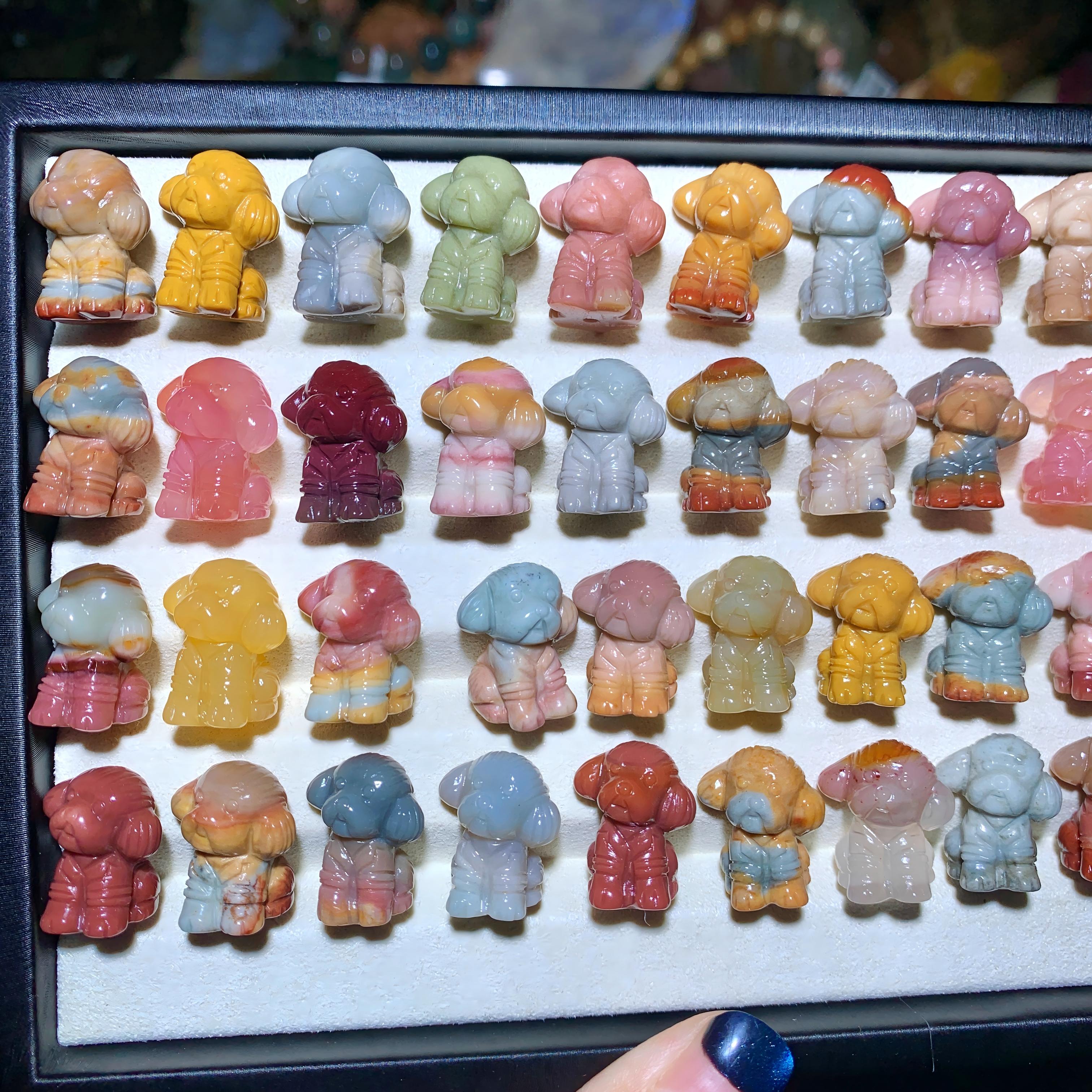 【5PCS】Alashan Agate Puppy Poodle