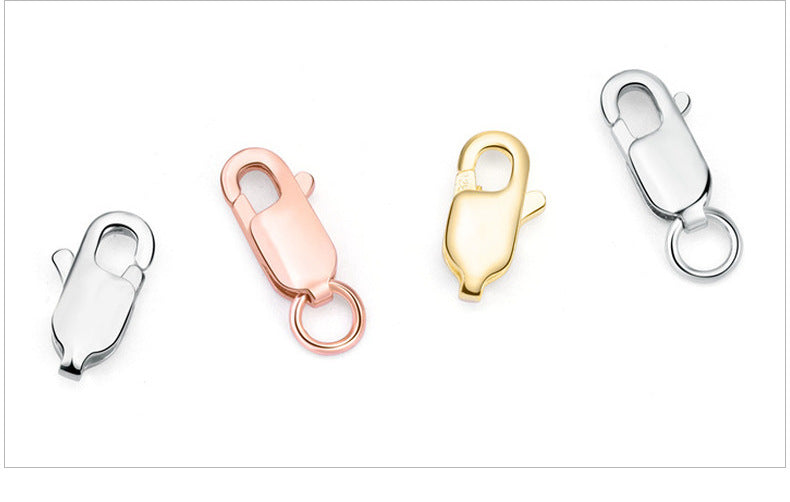 【S925】 Sterling Silver Accessories Square Buckle Spring Fastener Connection Buckle DIY Necklace Bracelet Buckle