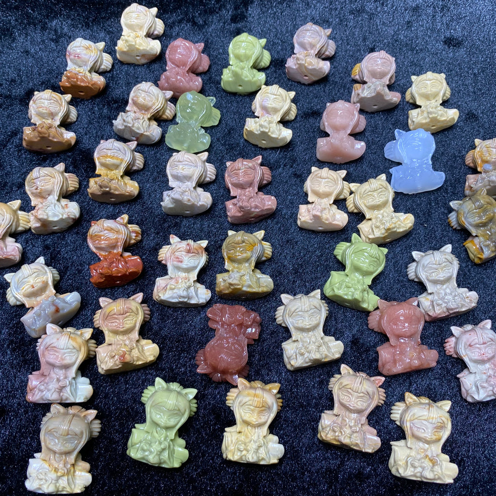 Natural Agate Genie Nine Tails charms