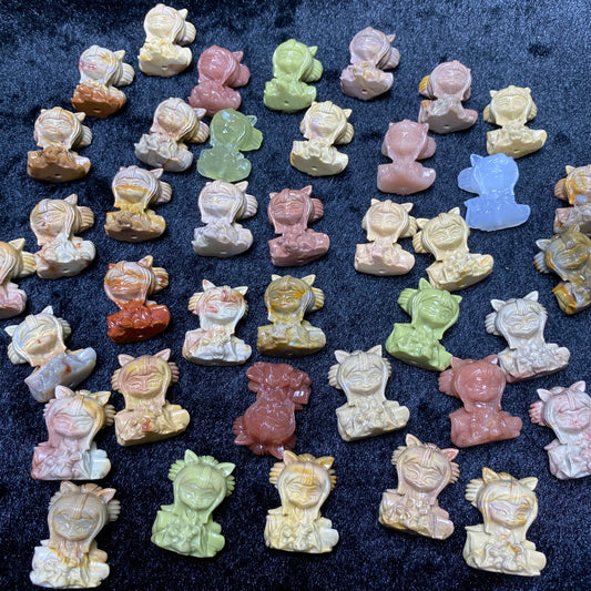 Natural Agate Genie Nine Tails charms