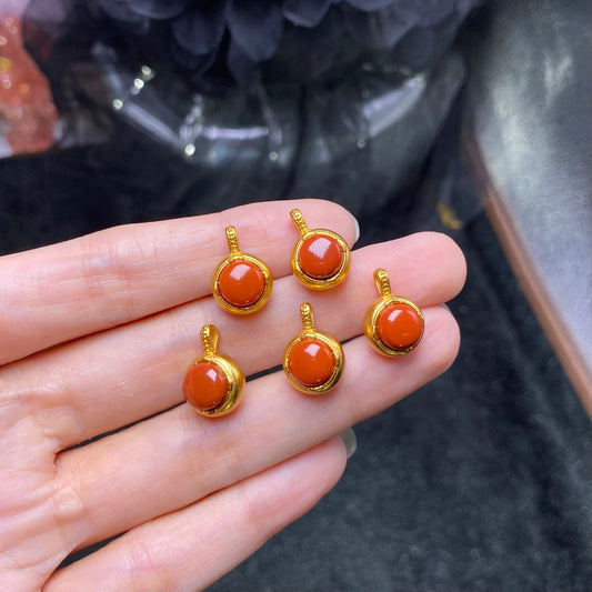 South Red Agate Buddha Pendant