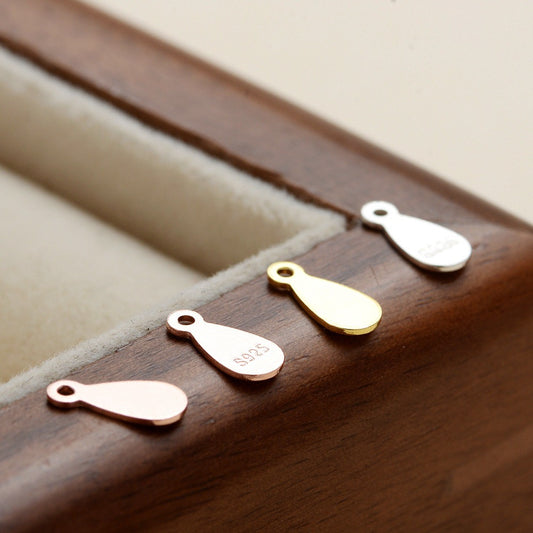 S925 Sterling Silver Teardrop-Shaped DIY Jewelry Findings