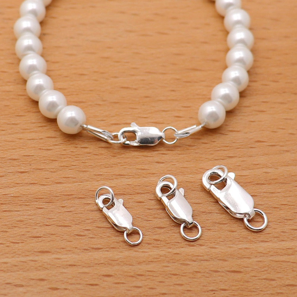 S925 Sterling Silver Double-Circle Square Clasp/Spring Clasp/Bracelet Buckle