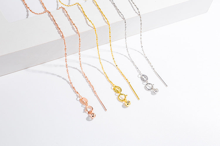 [S925]Sterling Silver Universal Necklace with Needle Adjustable