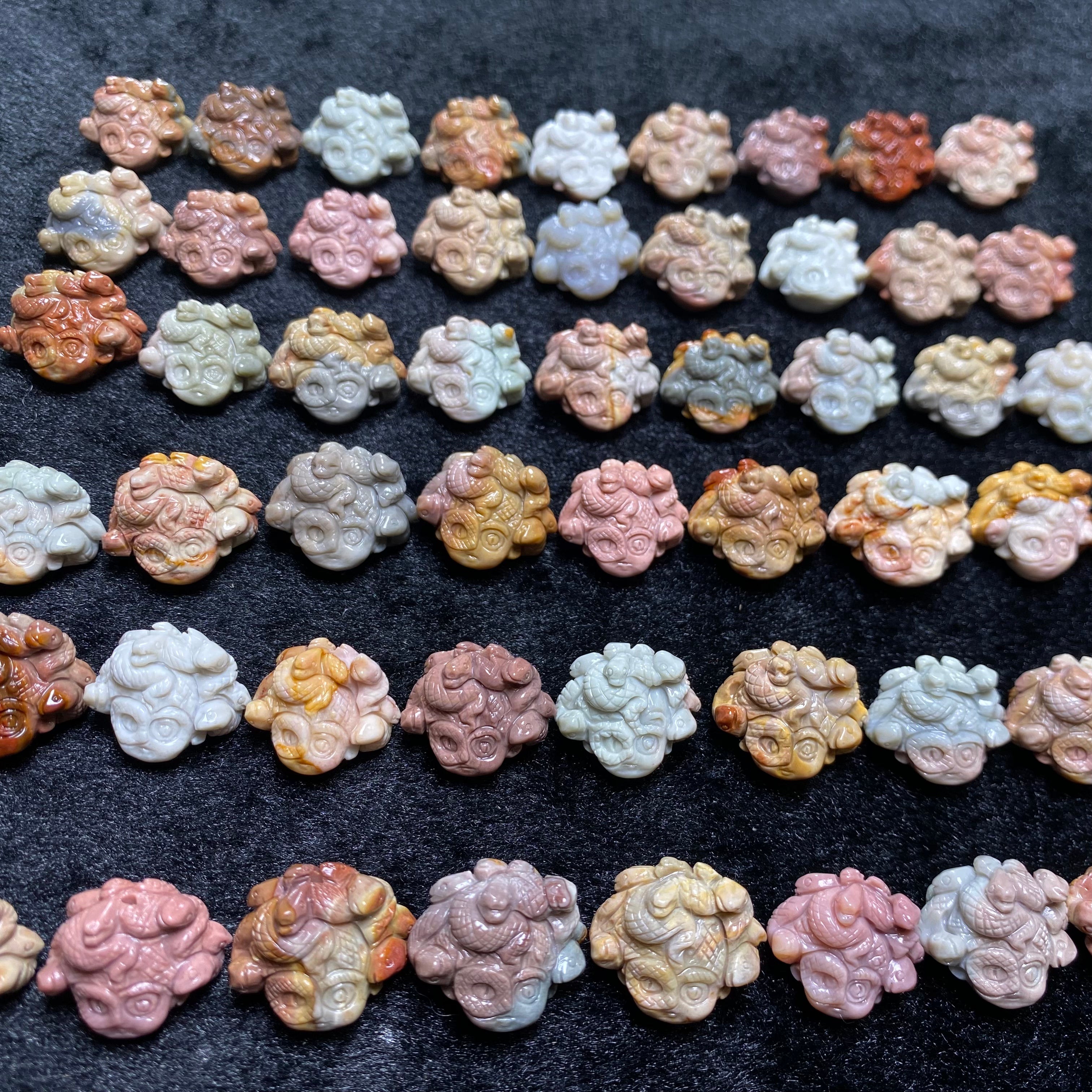 Natural Alashan Agate Medusa carved charms