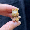 Natural Alashan Agate labubu carved charms