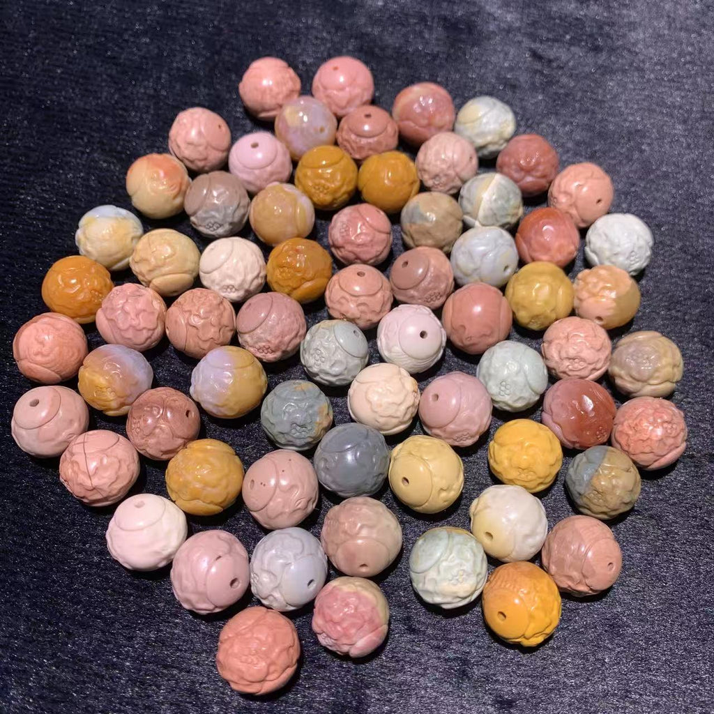 Natural Alashan Agate Peony charms