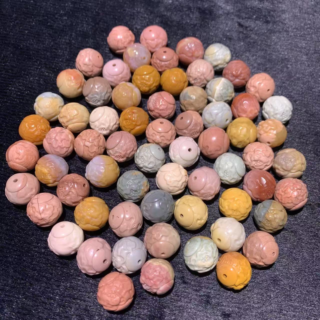 Natural Alashan Agate Peony charms