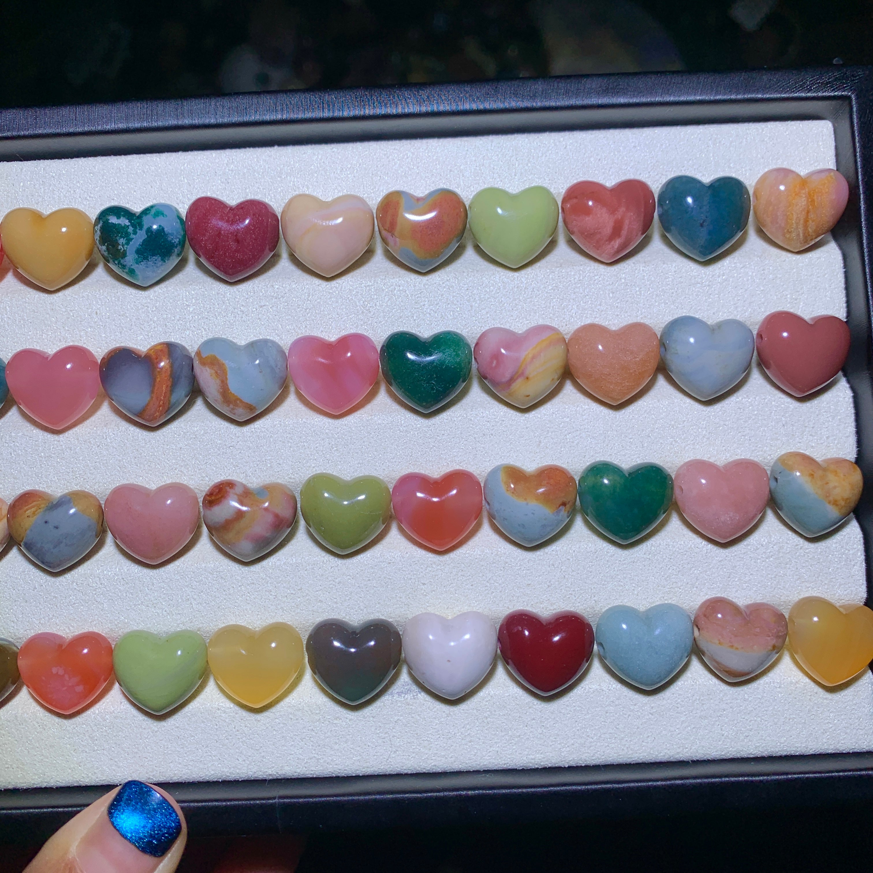 【5PCS】Alashan Agate Heart charms