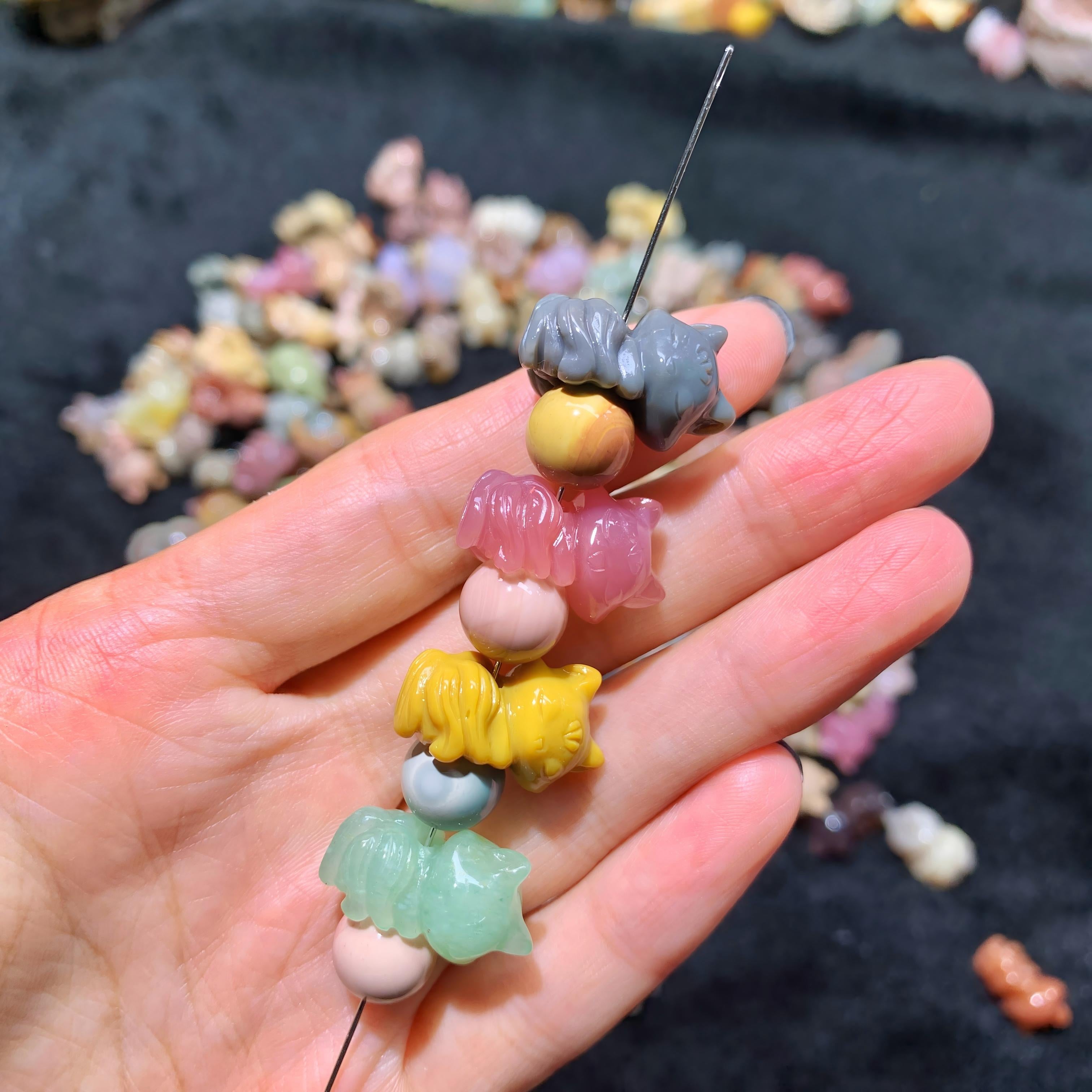【5PCS】Alashan Agate Fox beads