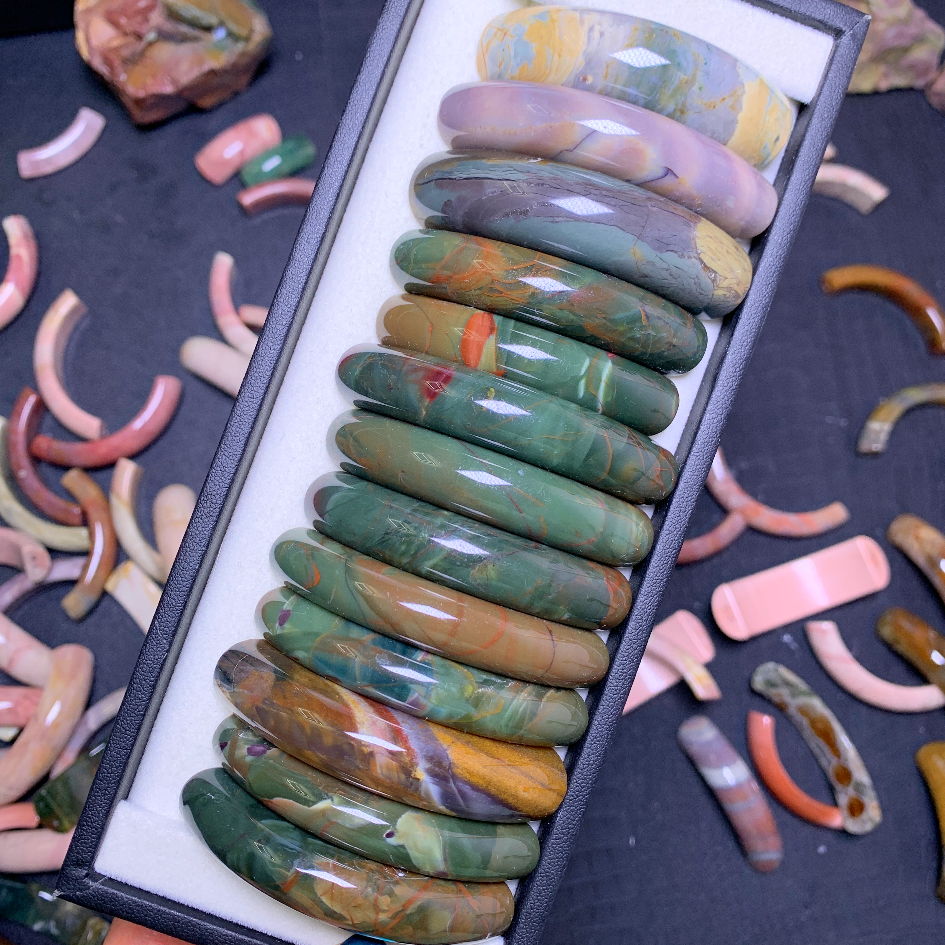 Alashan agate half bangles