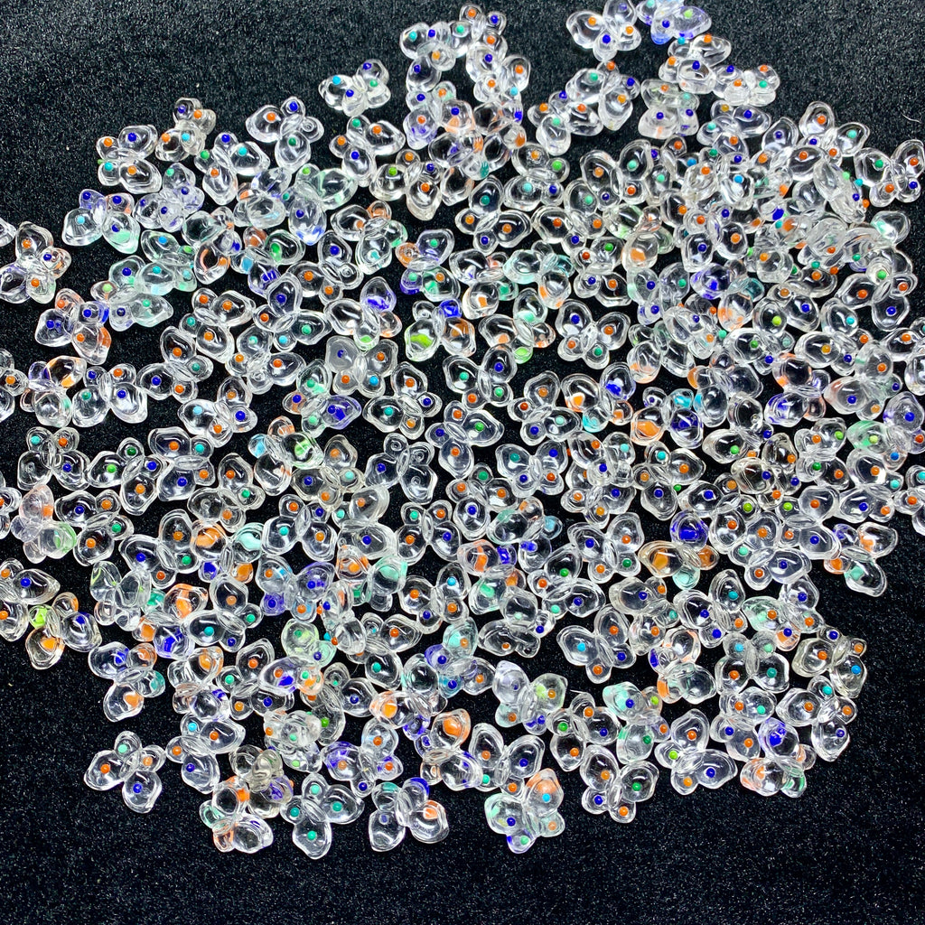 【5PCS】 Clear Quartz butterfly (Lapis Lazuli，Turquoise and Nanhong on the wings)