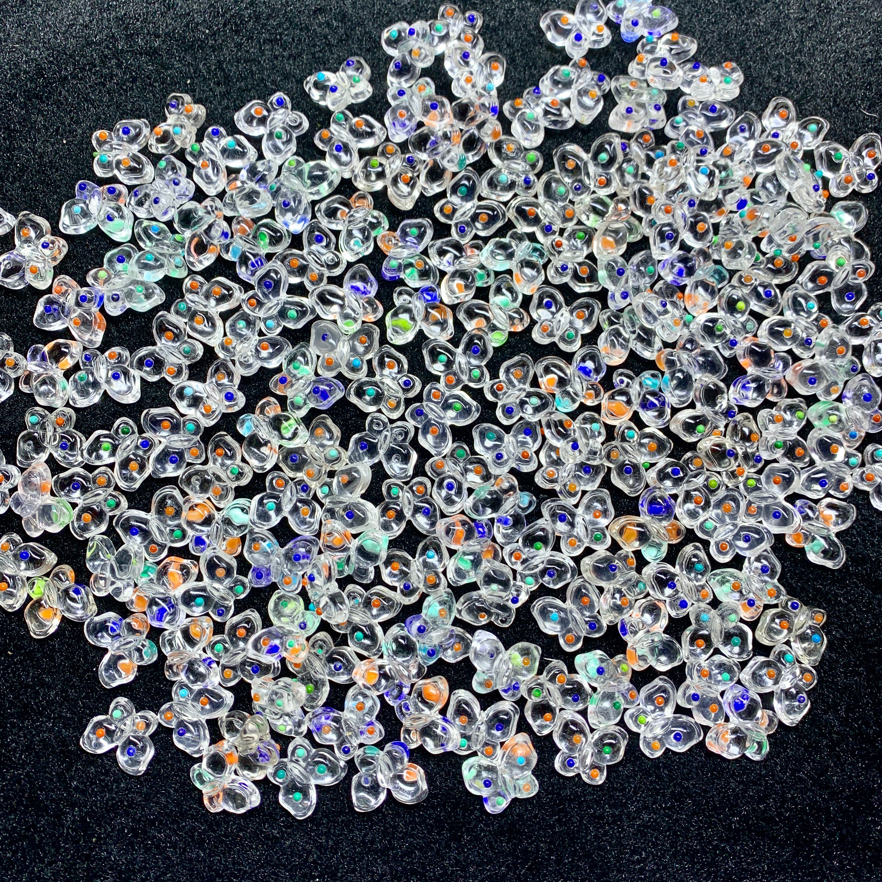 【5PCS】 Clear Quartz butterfly (Lapis Lazuli，Turquoise and Nanhong on the wings)
