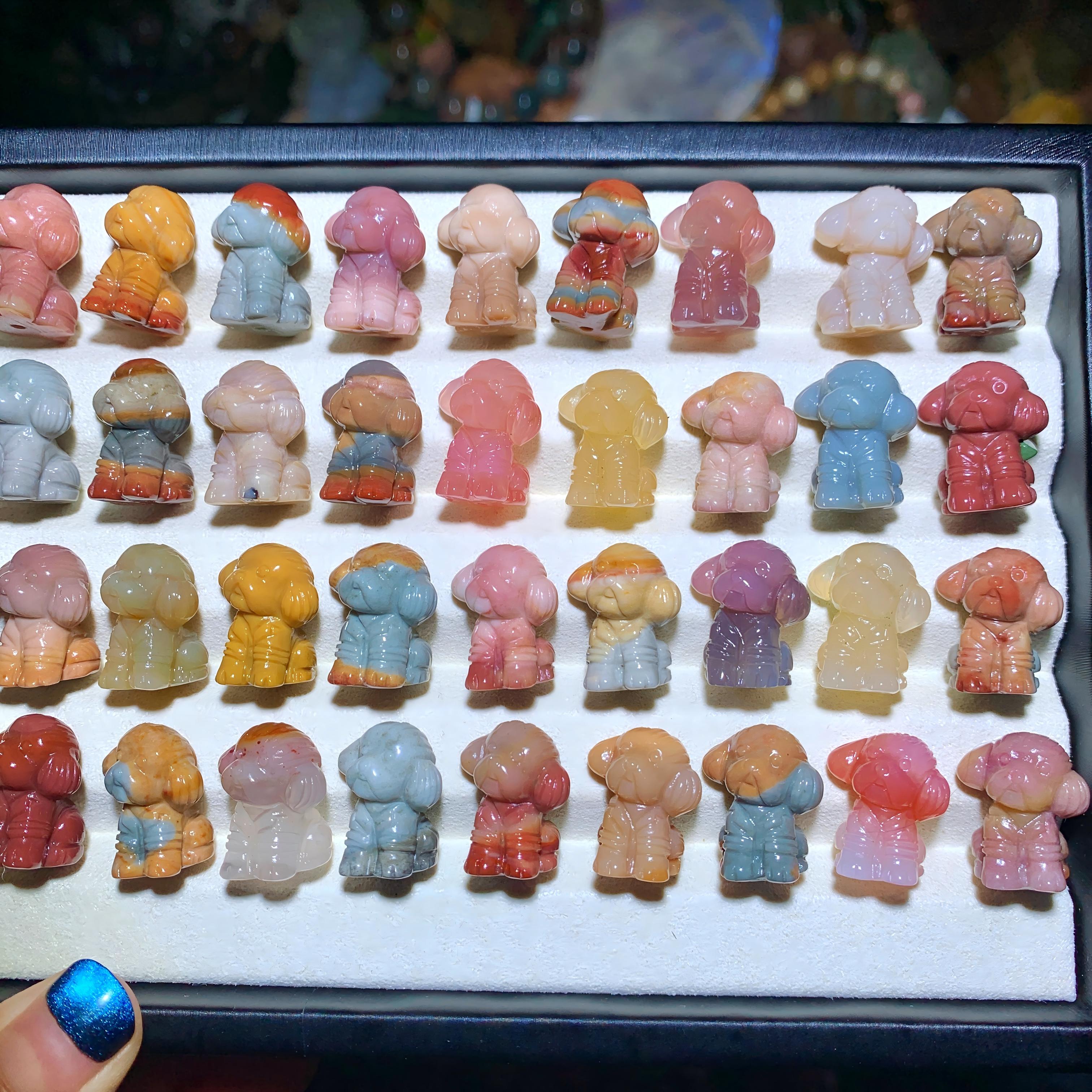 【5PCS】Alashan Agate Puppy Poodle