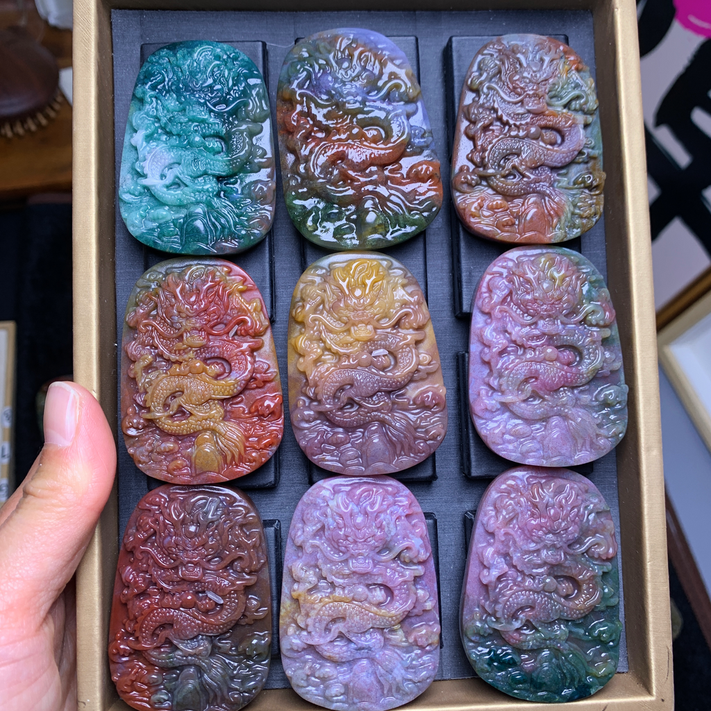 Dragon pendants【ocean jasper & polychrome】