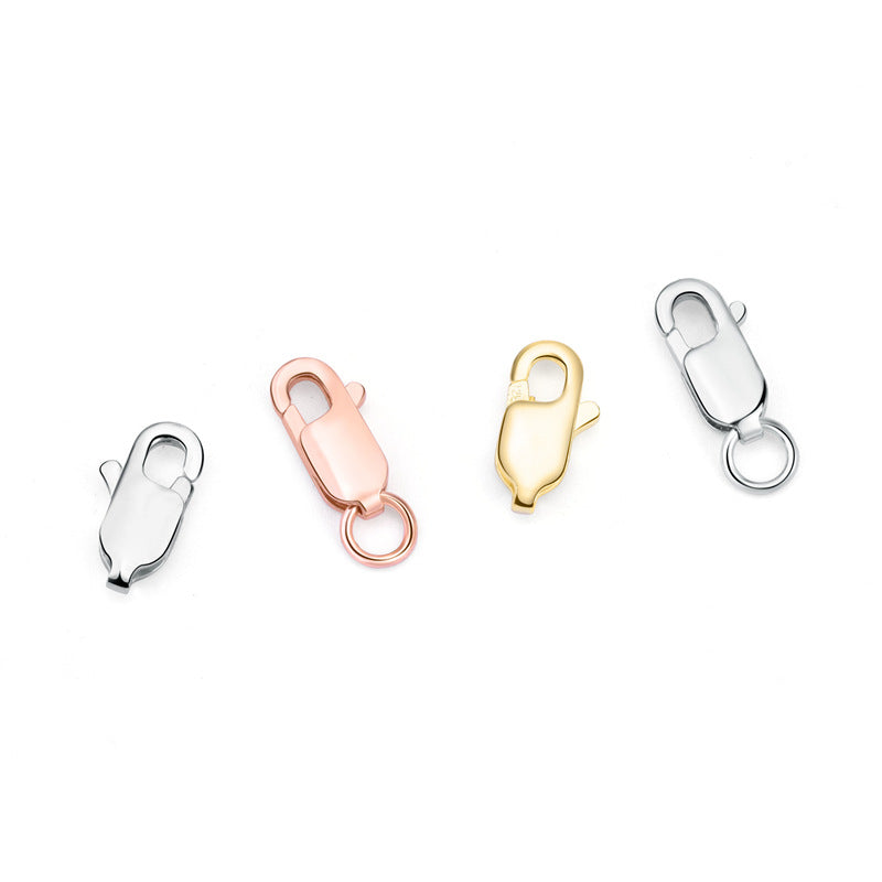 【S925】 Sterling Silver Accessories Square Buckle Spring Fastener Connection Buckle DIY Necklace Bracelet Buckle